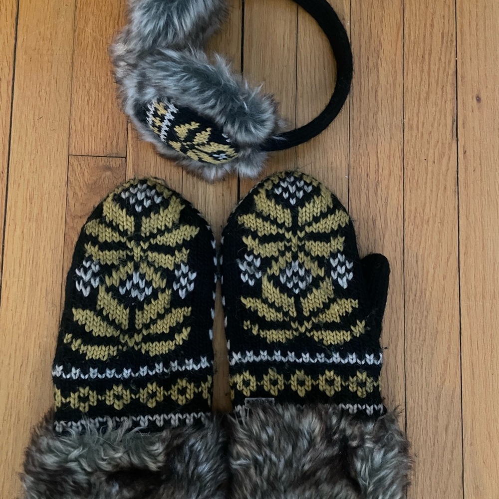 Cozy Knit Mittens and Ear Warmer Set